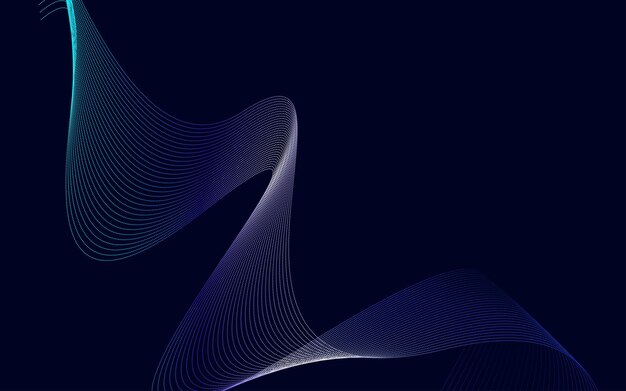 Fondo de líneas onduladas de degradado azul abstracto