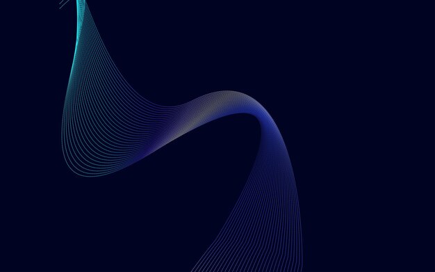 Fondo de líneas onduladas de degradado azul abstracto
