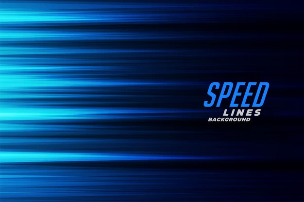 Fondo de líneas de velocidad de movimiento rápido azul brillante