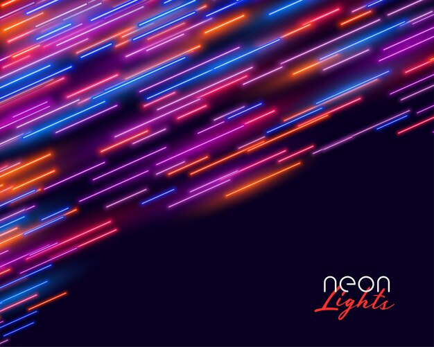 Fondo de líneas de velocidad de neón