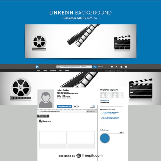 Fondo de linkedin de cine