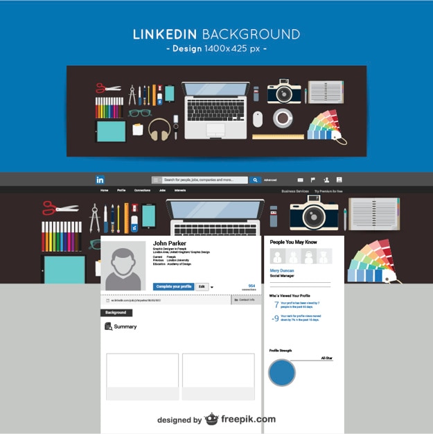 Fondo de LinkedIn de diseño