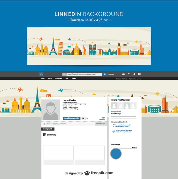 Fondo de LinkedIn de turismo
