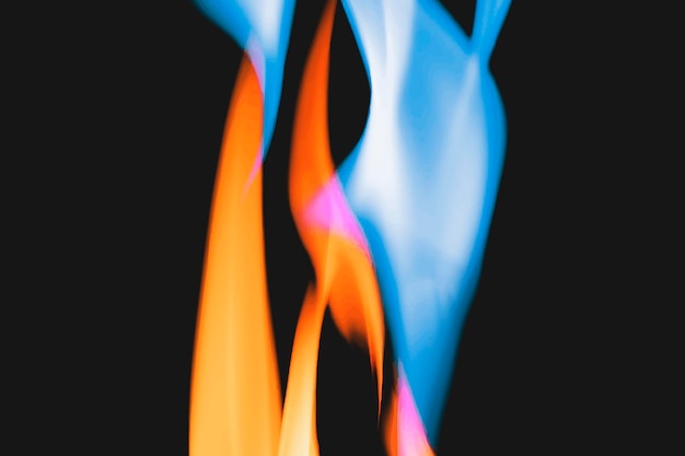 Fondo de llama azul, vector de fuego ardiente