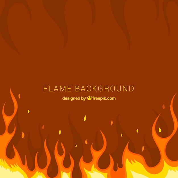 Fondo de llamas en diseño plano