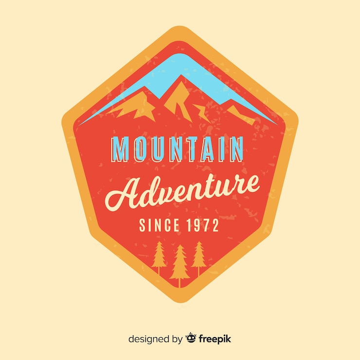 Vector gratuito fondo logo aventura vintage