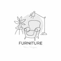 Vector gratuito fondo de logo de muebles minimalistas