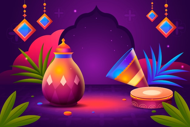 Vector gratuito fondo de lohri con gradiente