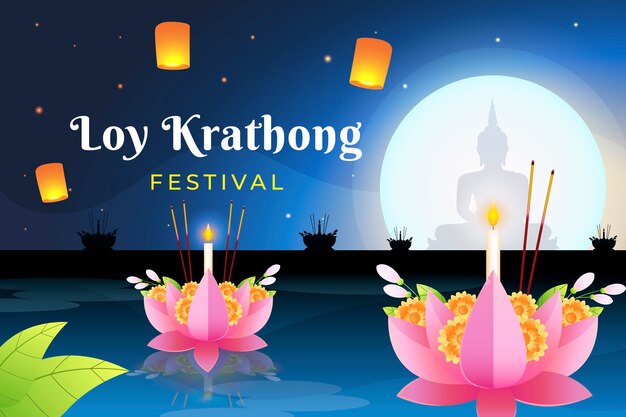 El fondo de Loy Krathong con gradiente