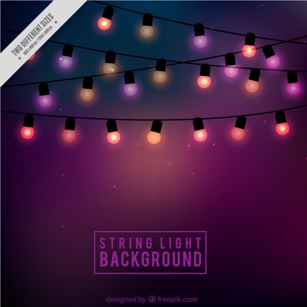 Vector gratuito el fondo de las luces de cuerda bonitas
