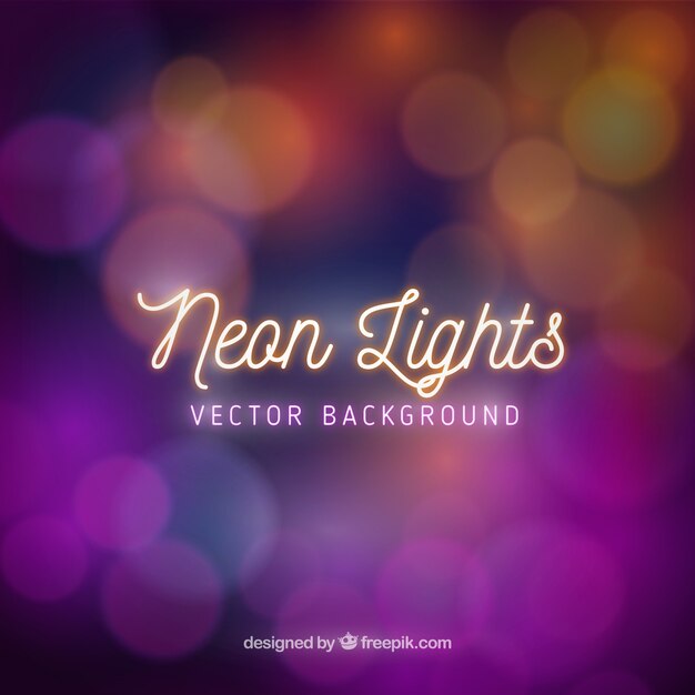 Fondo de luces de neón desenfocado 