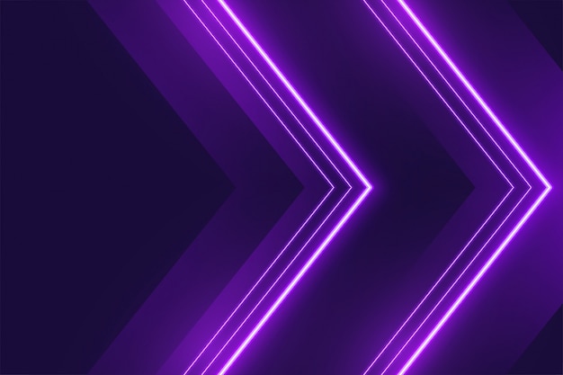 Fondo de luces de neón púrpura en estilo de flecha