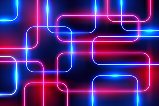 Fondo de luces de neón realista