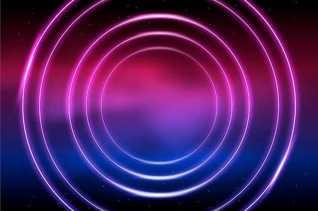 Fondo de luces de neón realista