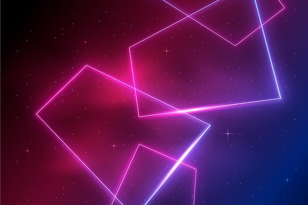 Vector gratuito fondo de luces de neón realista