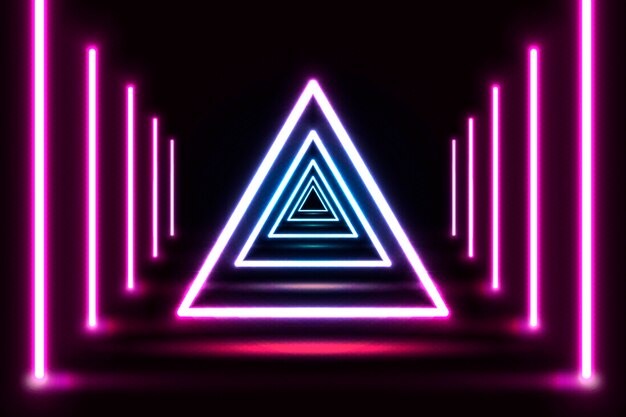Fondo de luces de neón realista