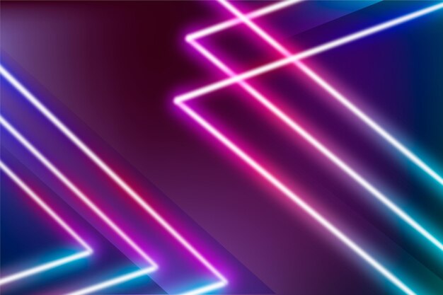 Fondo de luces de neón realista