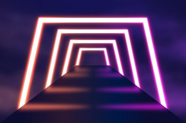 Fondo de luces de neón realista