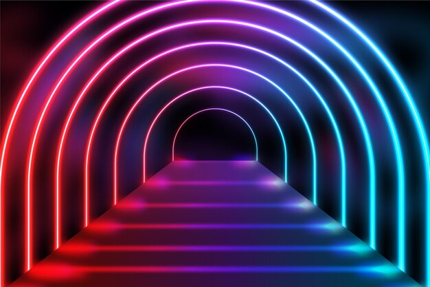 Fondo de luces de neón realista