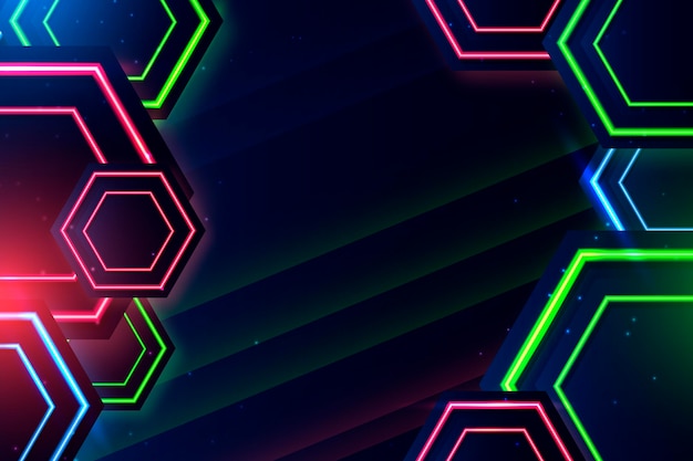 Fondo de luces de neón realista