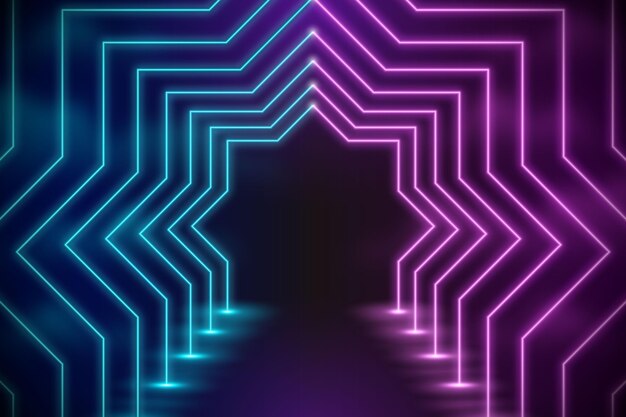 Fondo de luces de neón realista