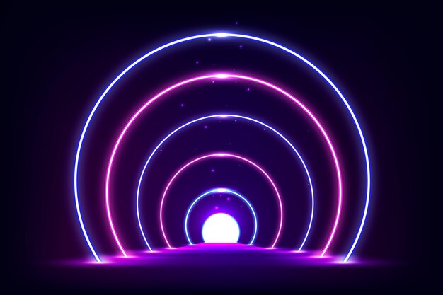 Fondo de luces de neón realista