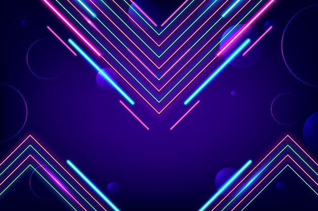 Fondo de luces de neón realista