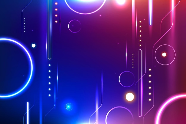 Vector gratuito fondo de luces de neón realista