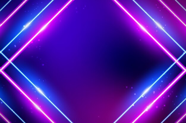 Fondo de luces de neón realistas