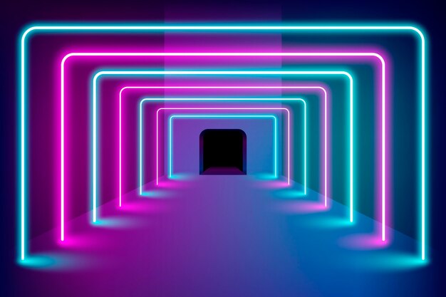 Fondo de luces de neón realistas