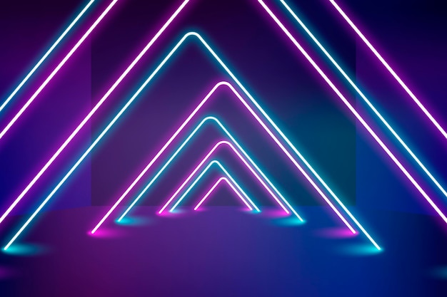 Fondo de luces de neón realistas
