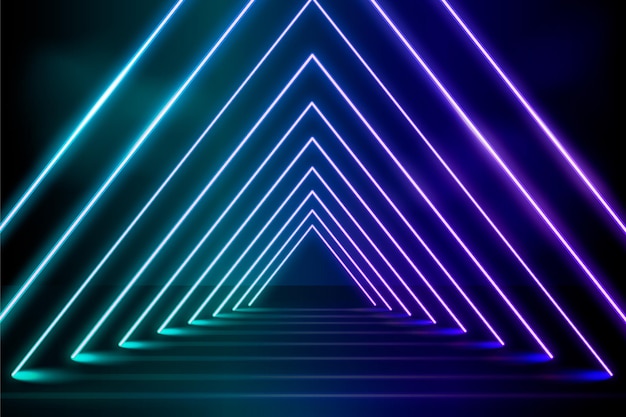 Fondo de luces de neón realistas