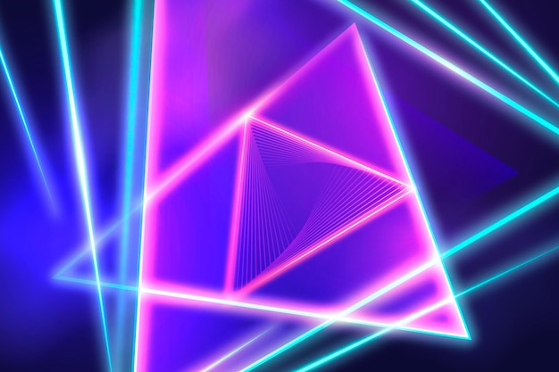 Fondo de luces de neón realistas