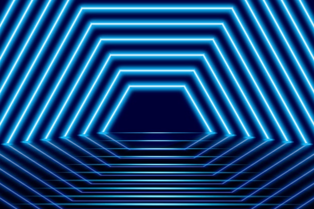 Fondo de luces de neón realistas