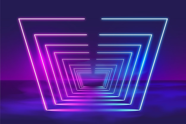 Fondo de luces de neón realistas