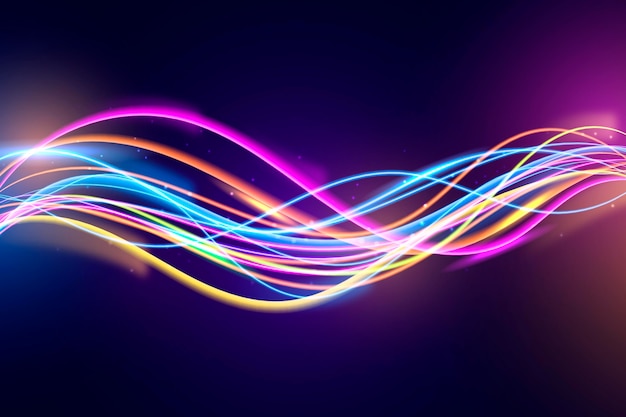 Fondo de luces de neón realistas