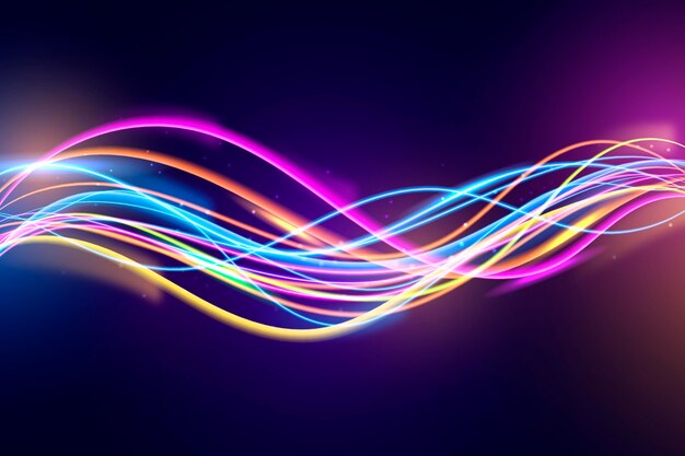 Fondo de luces de neón realistas