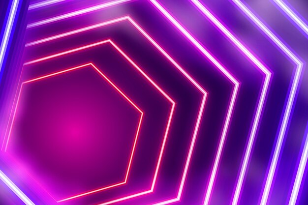 Fondo de luces de neón realistas