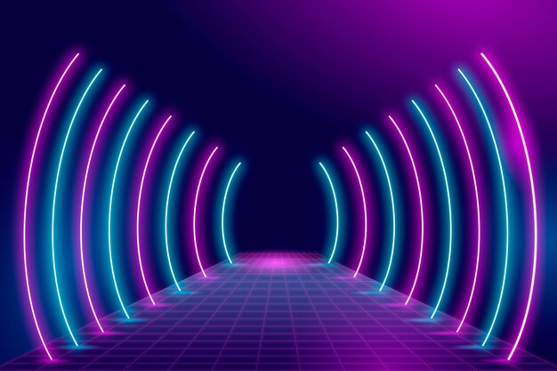 Fondo de luces de neón realistas