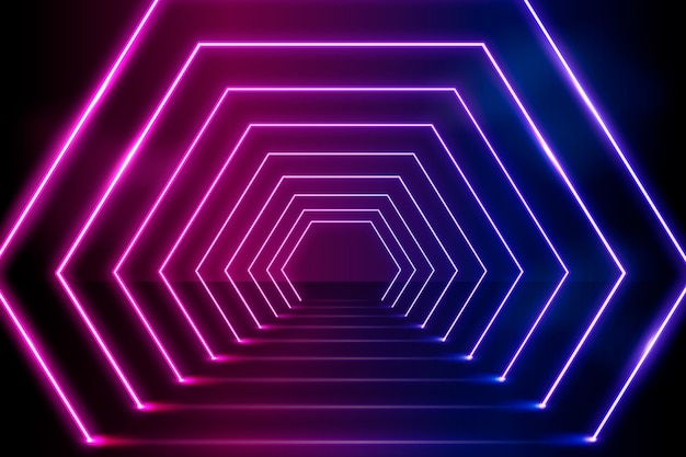Fondo de luces de neón realistas