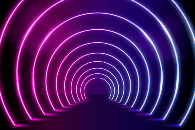 Fondo de luces de neón realistas