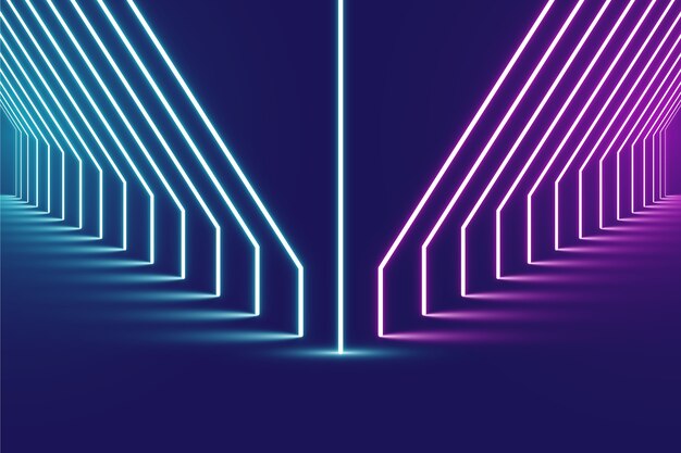 Fondo de luces de neón rosa y azul