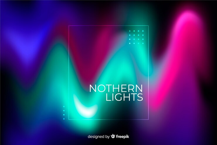 Vector gratuito fondo de luces del norte y curvas de colores