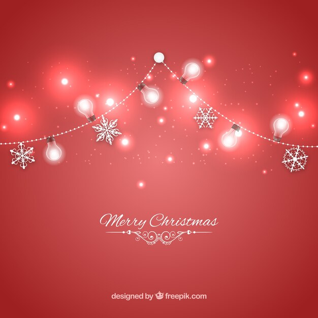 Fondo de luces rojas de navidad