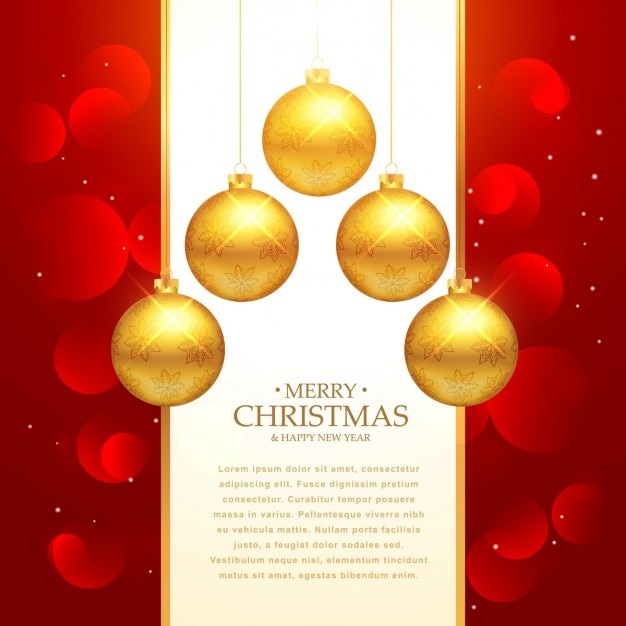 Fondo de lujo con bolas de navidad doradas