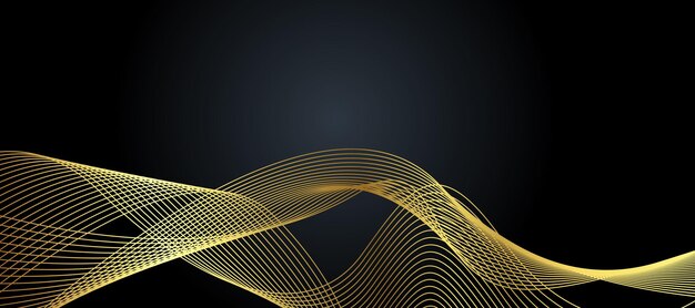 fondo de lujo negro y dorado abstracto vectorial con resúmenes