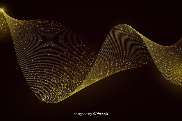 Fondo de lujo con onda dorada abstracta
