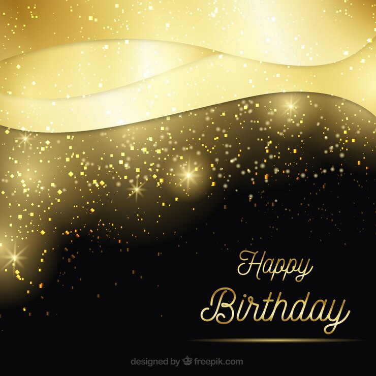 Vector gratuito fondo lujoso de cumpleaños dorado