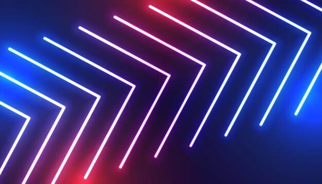 fondo de luz de flecha de neón brillante para diseño abstracto