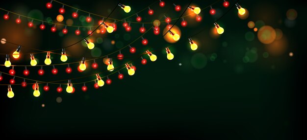 Fondo de luz de navidad brillante realista